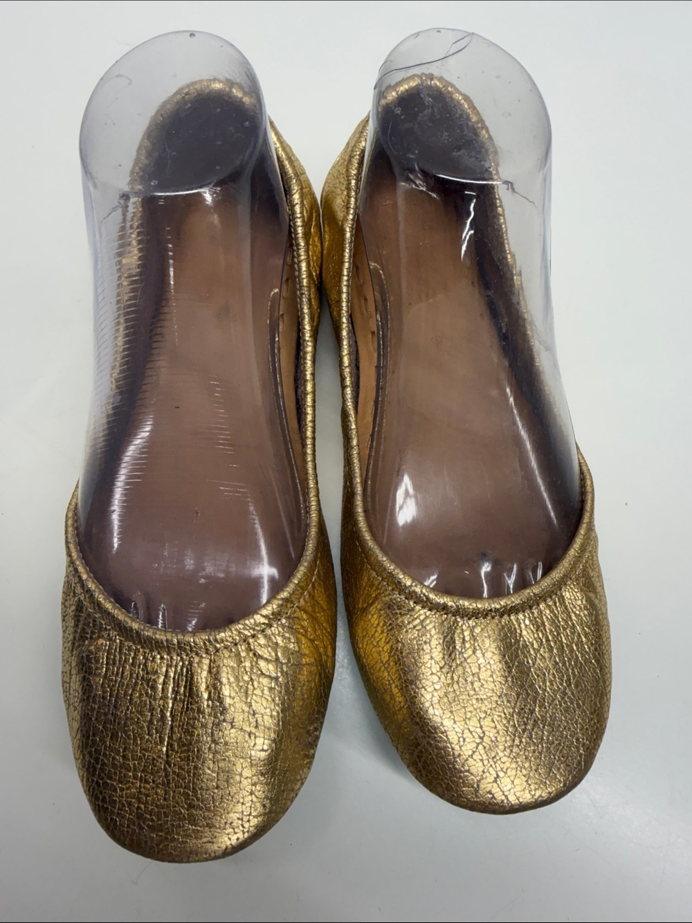 Tieks Ballet Flats Foldable Flat Shoes Slip On Comfort Metallic Gold Size 8